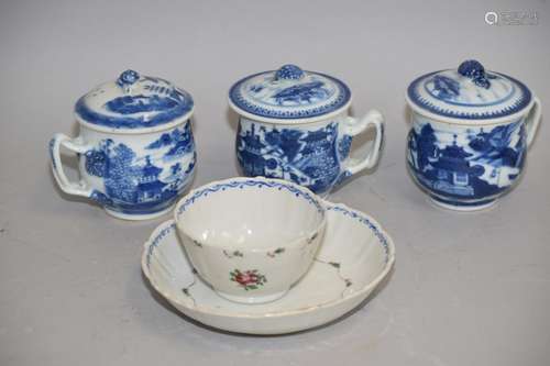 Group of Qing Chinese B&W Porcelain