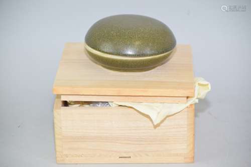 Chinese Tea Glaze Seal Ink Box, Mu Wen Tang Mark