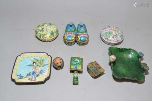 Group of Chinese Enamel over Bronze/Metal Wares