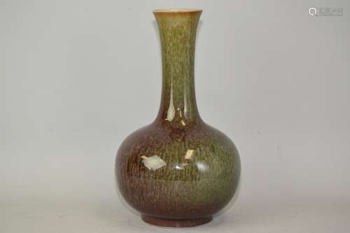 Late Qing Chinese Redish Green Glaze Porcelain Vase