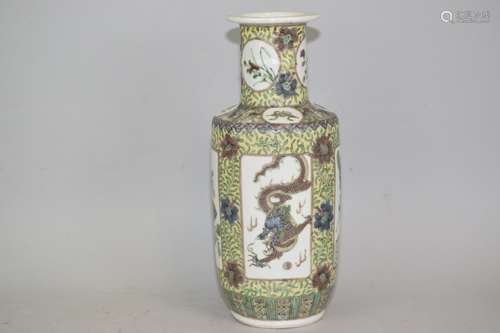 Late Qing/Republic Chinese Sancai Dragon Vase