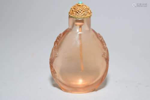 Qing Chinese Peking Glass Dragon Snuff Bottle
