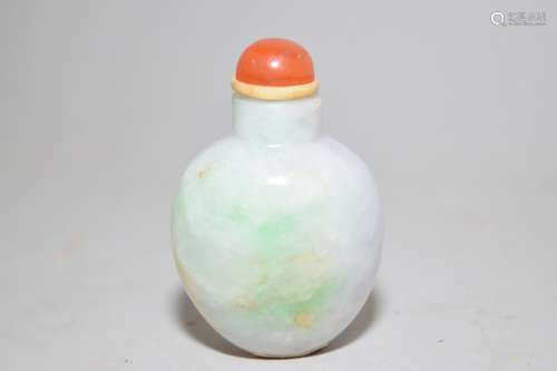Qing Chinese Jadeite Carved Snuff Bottle