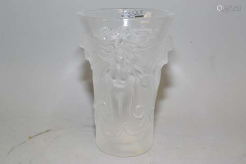 Lalique Satin-Finish Crystal Vase