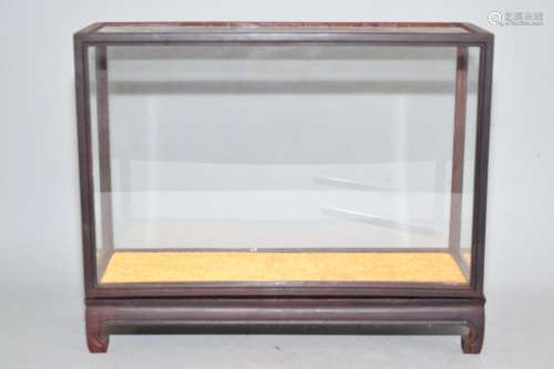 Chinese Hongmu and Glass Display Box