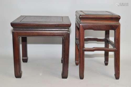 Two Chinese Hongmu Flower Pot Stands