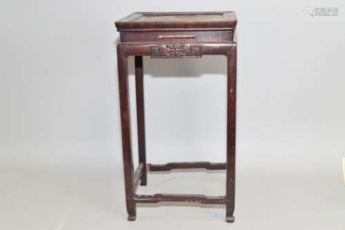 Qing Chinese Hongmu Carved Flower Pot Stand