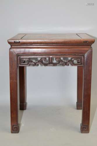 Chinese Hongmu Carved Flower Pot Stand