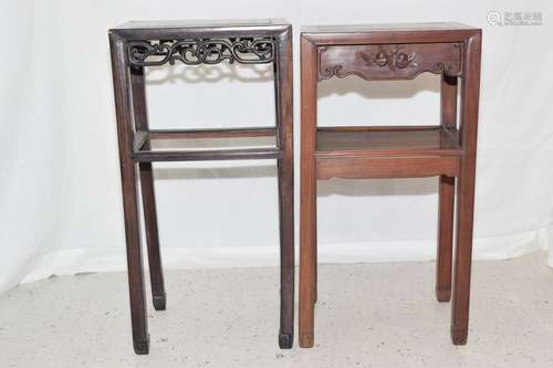 Two Qing Chinese Hongmu Carved Stands