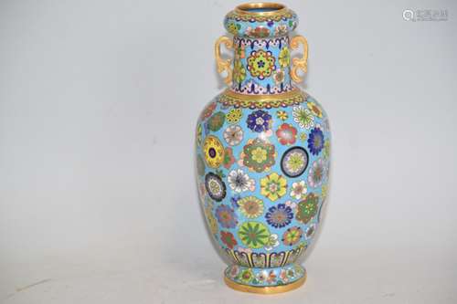 Chinese Cloisonne Ball Flower Vase