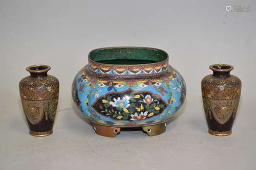 Group of 19th C. Japanese Cloisonne Wares