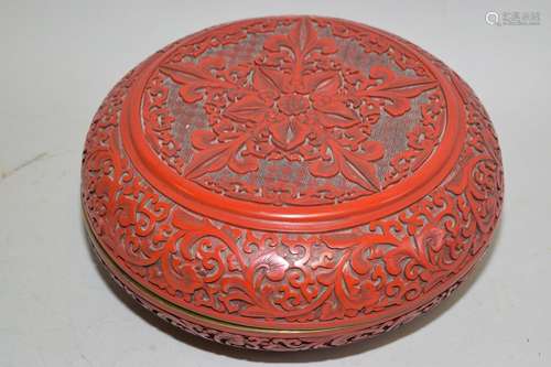 Chinese Cinnabar Carved Box