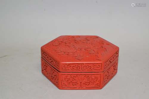 Chinese Cinnabar Carved Box