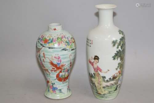 Chinese Famille Rose and 19th C. Famille Rose Vase