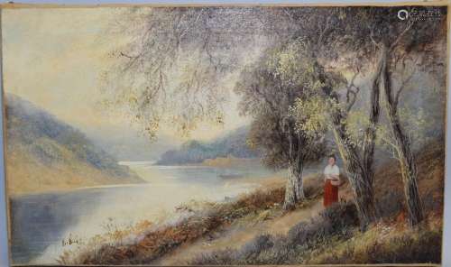 19-20th C. Landscape Oil on Canvas, Signed