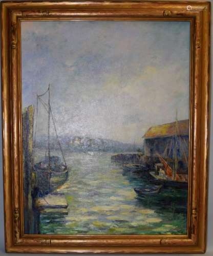 19th C. Anonymous Seascape Oil on Canvas