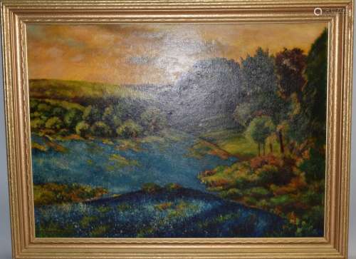 1940s Landscape Oil on Canvas, R. Mitchell Love