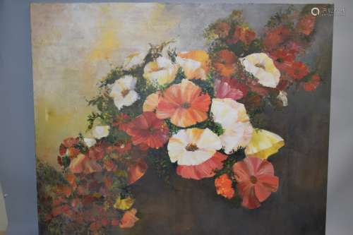Anonymous Floral Still Life Oil on Canvas