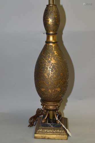 Vintage Hollywood Regency Brass & Glass Lamp