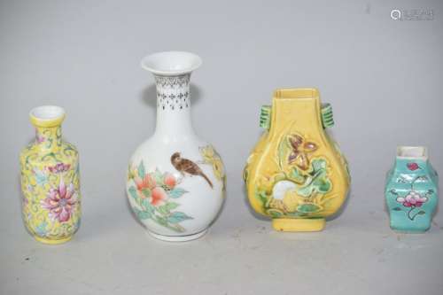 Group of 19-20th C. Chinese Famille Rose Vases