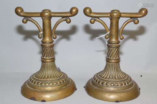 Pr. of Art Deco Antique Brass Firedogs, circa 1881