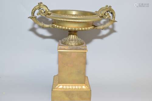 19th C. French Gilt Bronze Pedestal Tray