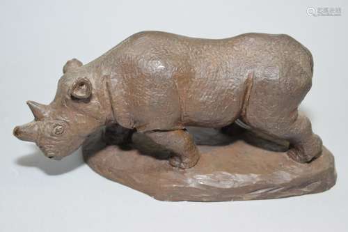 Antique Bronze Rhino