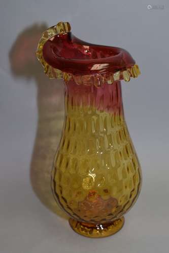 Mount Washington Honeycomb Amberina Vase