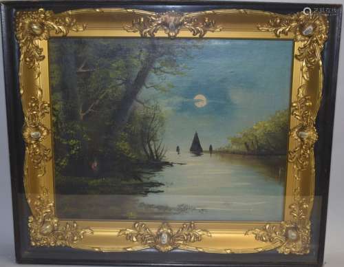 19th C. Anonymous Landscape Oil on Canvas