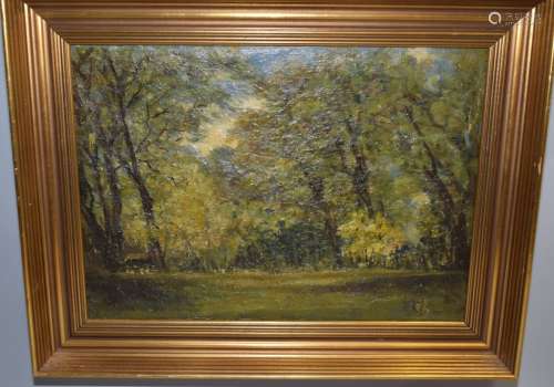 Landscape Oil on Canvas, Monogram Signed CK