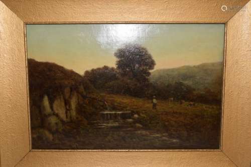 19th C. Landscape Oil on Canvas, Signed Page