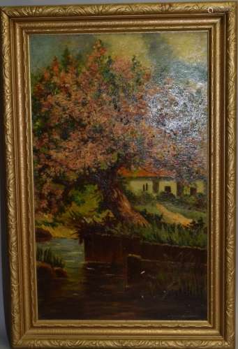 Landscape Oil on Board Signed R. Mitchell Love