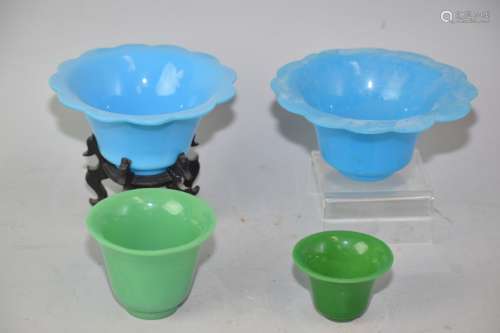 Four Chinese Peking Glass Wares