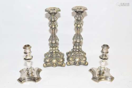 Group of Silverplate Candlesticks