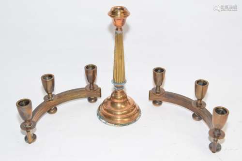Group of Bronze/Copper Candlesticks
