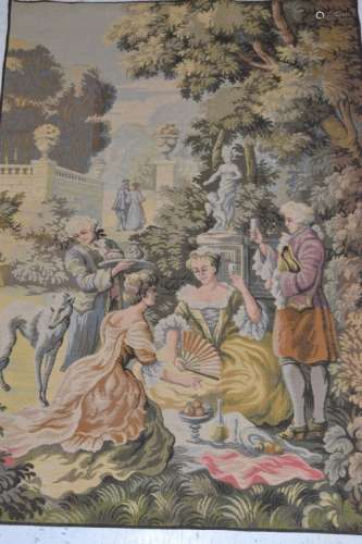 19th C. French Rococo Revival Garden Tapestry