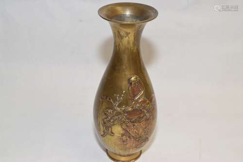 19th C. Japanese Bronze Monkey Motif Vase