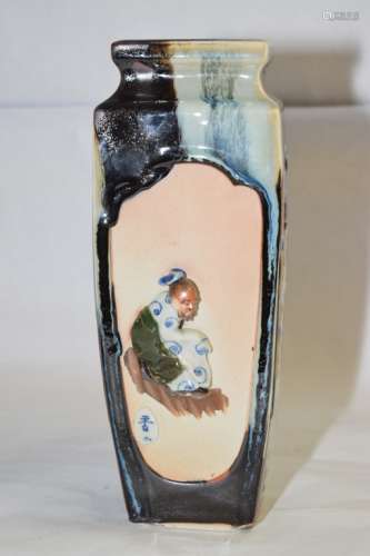 Japanese Sumida Gawa Pottery Vase