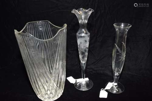 Group of Cut Glass Vases