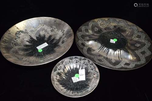 Vintage Dorothy Thorpe Crackle Glass Party Tray