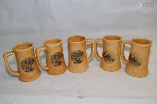 Vintage Caramel Color Glaze Drinking Cups, Signed