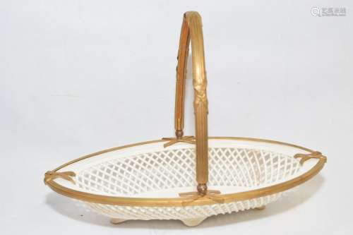 19th C. English Gilt Bronze Ormolu Basket Tray