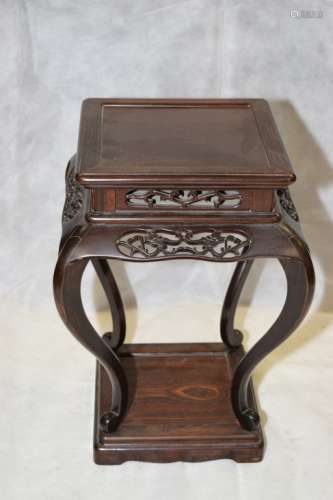 Chinese Wenge Wood Carved Stand