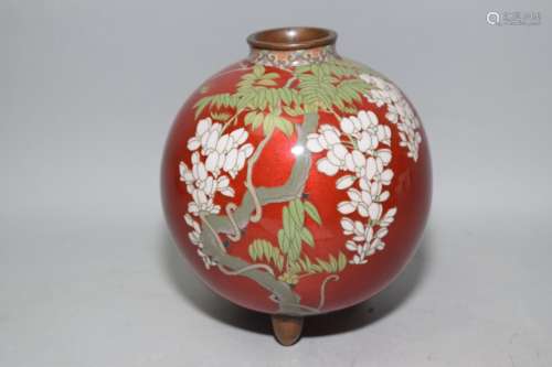 19th C. Japanese Ginbari Cloisonne Jar