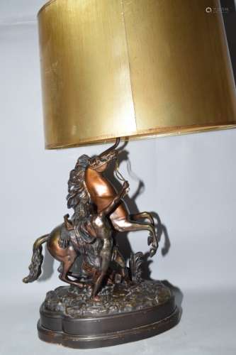 After Guilaume Coustou, Marly Horse Bronze Sculpture Lamp