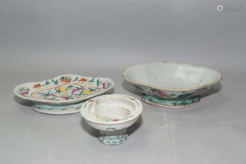 Group of 19th C. Chinese Famille Rose Bowls