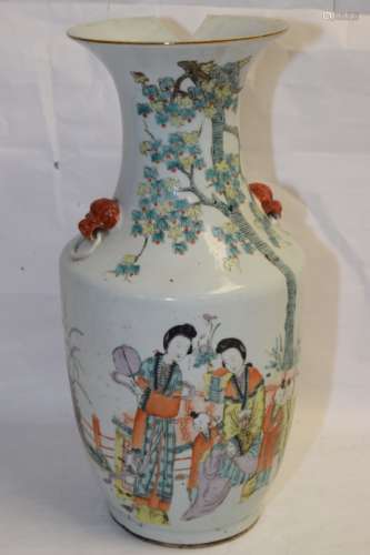 Late Qing Chinese Famille Verte Vase, Wang YiShun