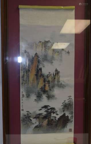 Chinese SuZhou Style Brocade Landscape Scroll