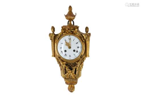 AN EARLY 20TH CENTURY FRENCH GILT BRONZE LOUIS XVI STYLE CARTEL CLOCK BY SAMUEL MARTI, PARIS the