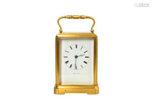 A MID 19TH CENTURY FRENCH GILT BRASS CARRIAGE CLOCK SIGNED ROLLIN PARIS AND JAPY FRERES the white